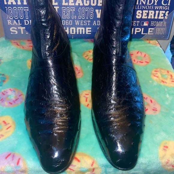Mauri Midnight Blue Ostrich boots SZ11.5 main image 4